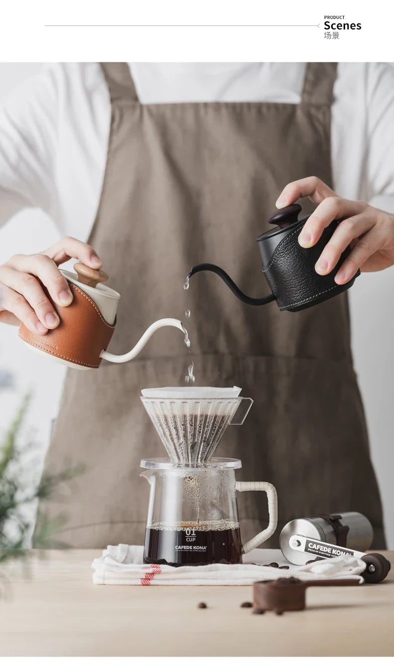 CAFEDE KONA Handleless small Drip Kettle Pour Over Kettle Coffee Pot 360ml Enables You To Brew More Flexibly And Easily