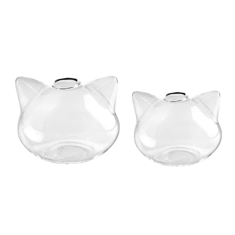 Cat Shaped Glass Vase Hydroponic Plant Flower Vase Terrarium Container Pot Decor Art Gift