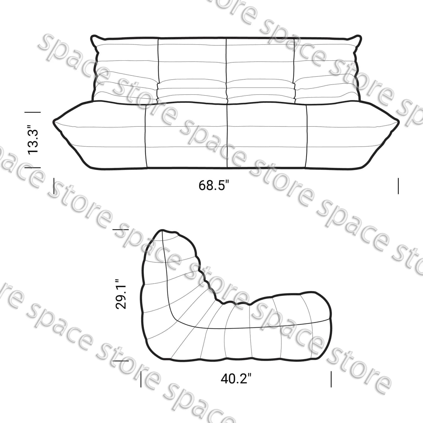 Caterpillar Single Sofa Lazy Couch Tatami Living Room Bedroom Lovely Leisure Single Chair Reading Chair Balcony Rocking