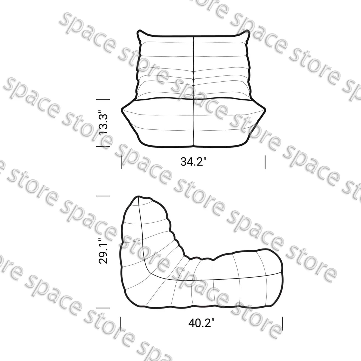 Caterpillar Single Sofa Lazy Couch Tatami Living Room Bedroom Lovely Leisure Single Chair Reading Chair Balcony Rocking