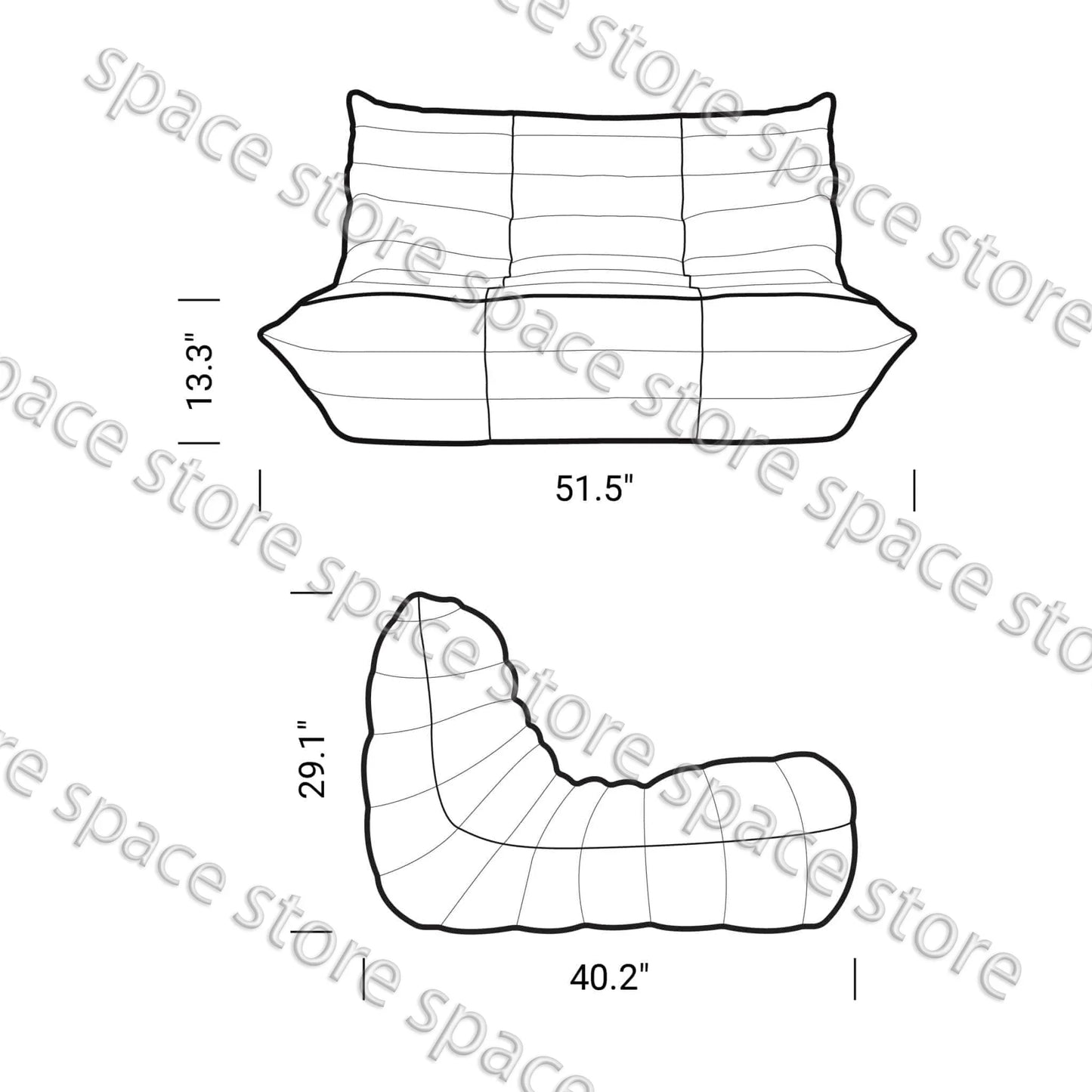 Caterpillar Single Sofa Lazy Couch Tatami Living Room Bedroom Lovely Leisure Single Chair Reading Chair Balcony Rocking