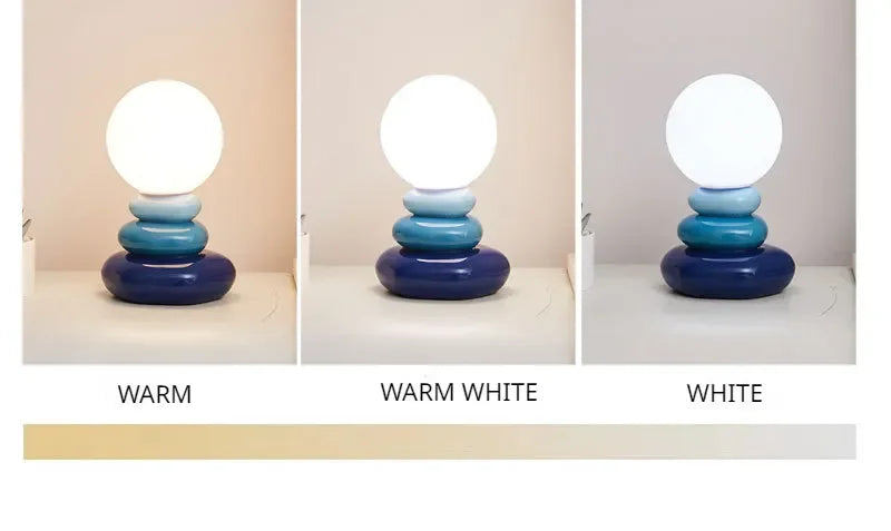 Colorful Stone Table Lamp Bedroom Bedside Lamp Creative Nordic Stacked Stone Shape Living Room Advanced Atmosphere