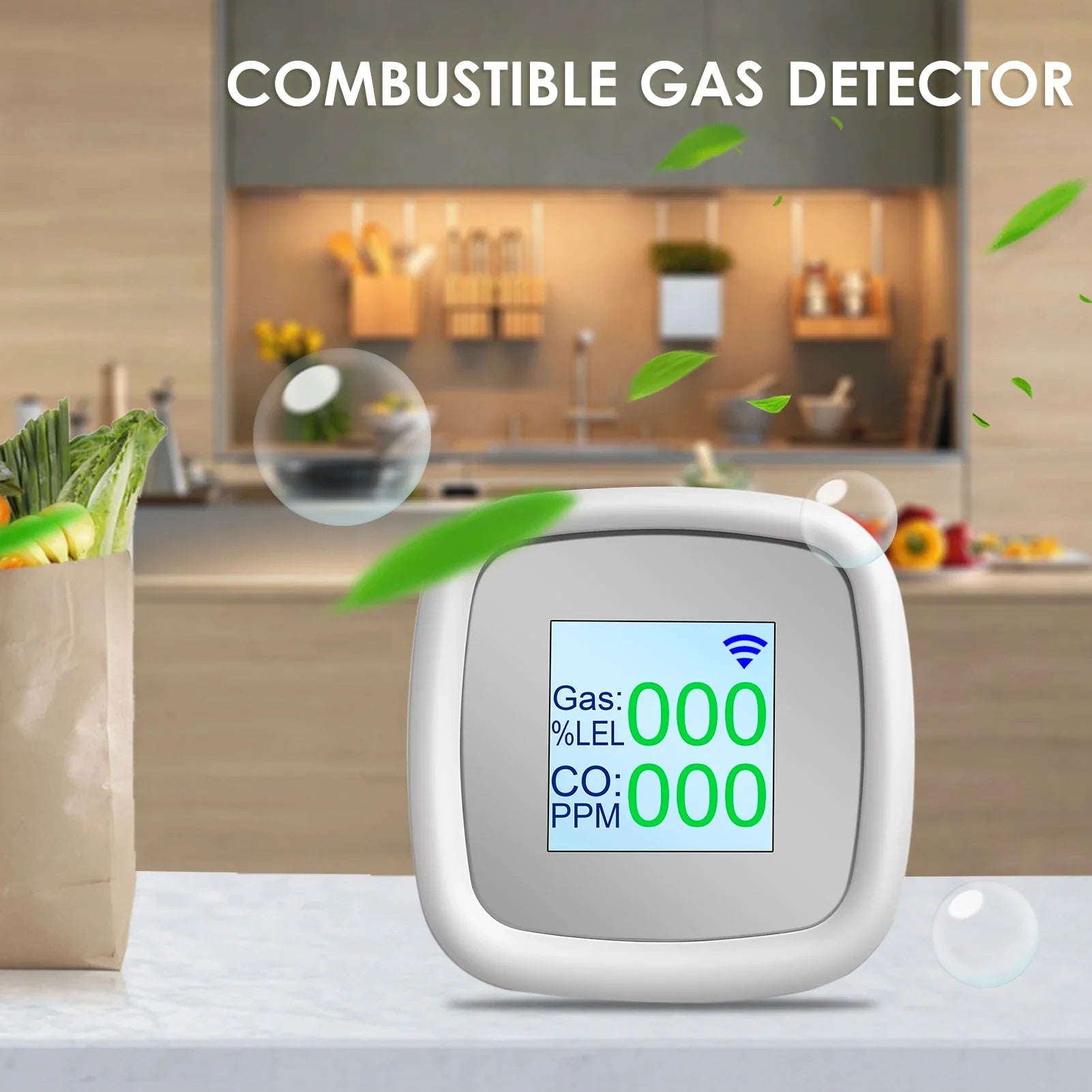 Combustible Gas Detector Alarm Digital Combustible Gas Detection Instrument Gas Leak Tester Intelligent Air Quality