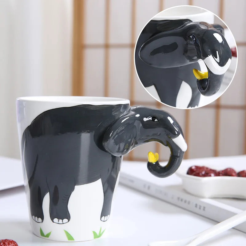 Creative 3D Animal Ceramic Mug Holiday Gift Coffee Mug Cartoon Animal Souvenir Mug Living Room Coffee Table Decorative