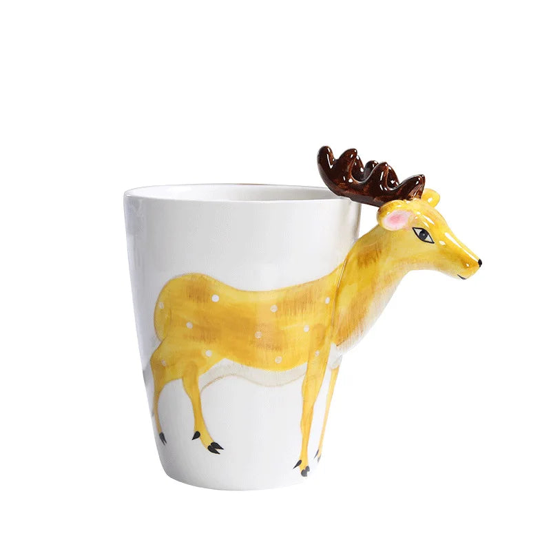 Creative 3D Animal Ceramic Mug Holiday Gift Coffee Mug Cartoon Animal Souvenir Mug Living Room Coffee Table Decorative