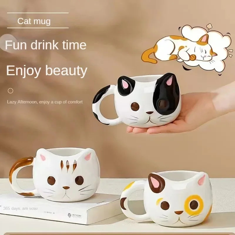 Creative Cat Shaped Mug Cups of Coffee Cup to Go Personalized Gifts Cute and Different Cups Ceramics & Pottery Original