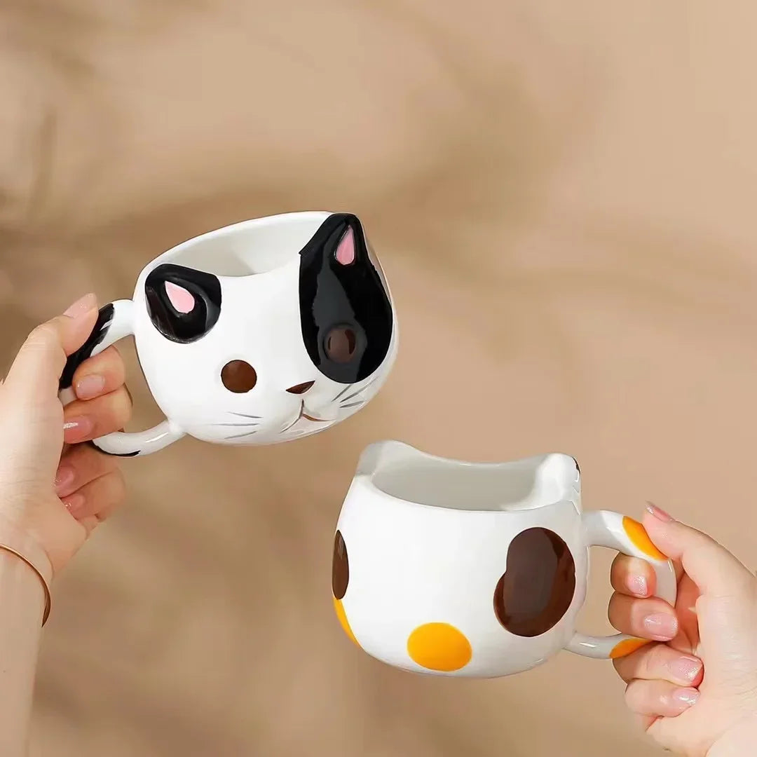 Creative Cat Shaped Mug Cups of Coffee Cup to Go Personalized Gifts Cute and Different Cups Ceramics & Pottery Original