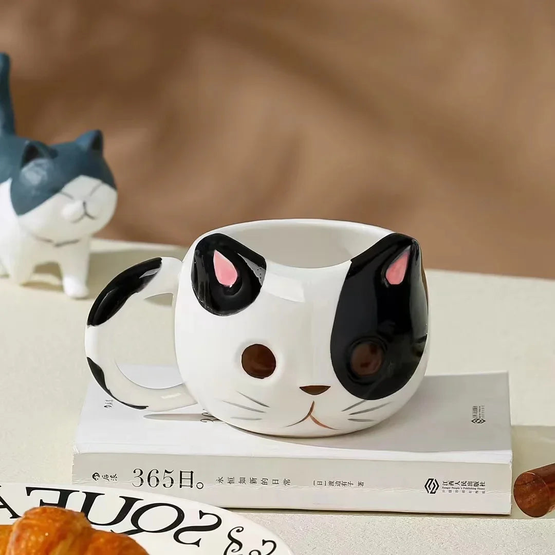 Creative Cat Shaped Mug Cups of Coffee Cup to Go Personalized Gifts Cute and Different Cups Ceramics & Pottery Original