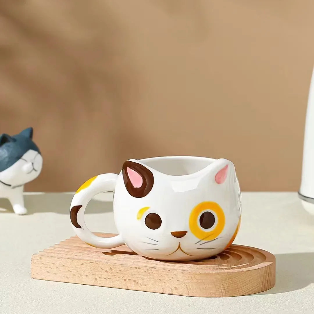 Creative Cat Shaped Mug Cups of Coffee Cup to Go Personalized Gifts Cute and Different Cups Ceramics & Pottery Original