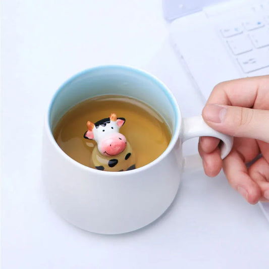 Creative Cute 3D Animals Shape Ceramic Mug Milk Coffee Cup With Handle For Gift Home Kitchen Drinkware Muti-Shape Mugs