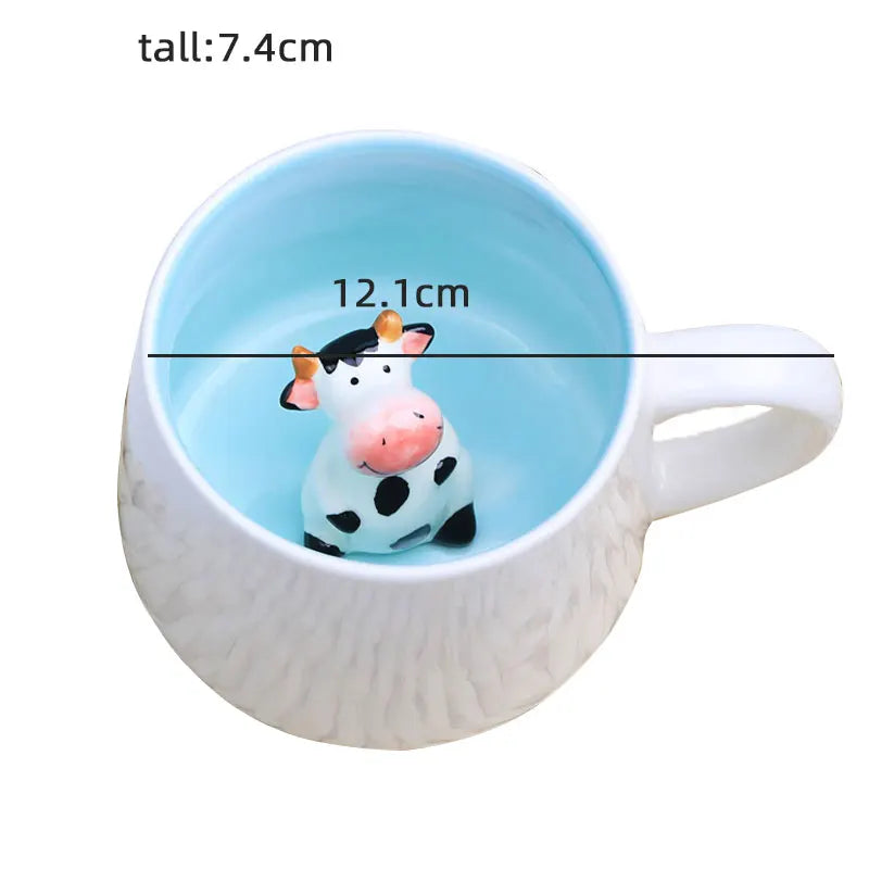 Creative Cute 3D Animals Shape Ceramic Mug Milk Coffee Cup With Handle For Gift Home Kitchen Drinkware Muti-Shape Mugs