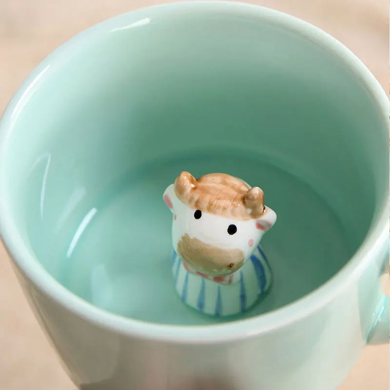 Creative Cute 3D Animals Shape Ceramic Mug Milk Coffee Cup With Handle For Gift Home Kitchen Drinkware Muti-Shape Mugs