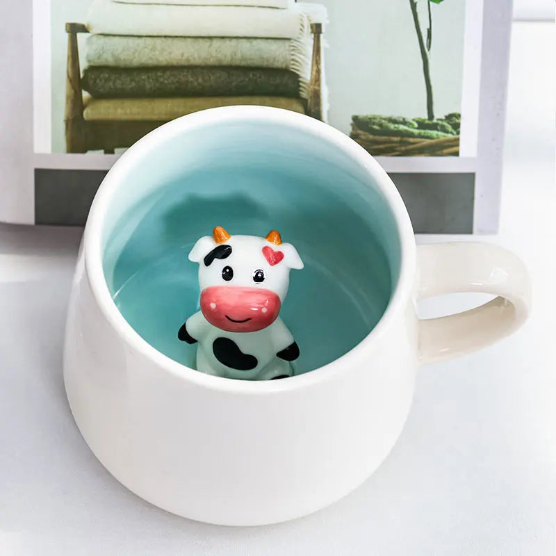 Creative Cute 3D Animals Shape Ceramic Mug Milk Coffee Cup With Handle For Gift Home Kitchen Drinkware Muti-Shape Mugs