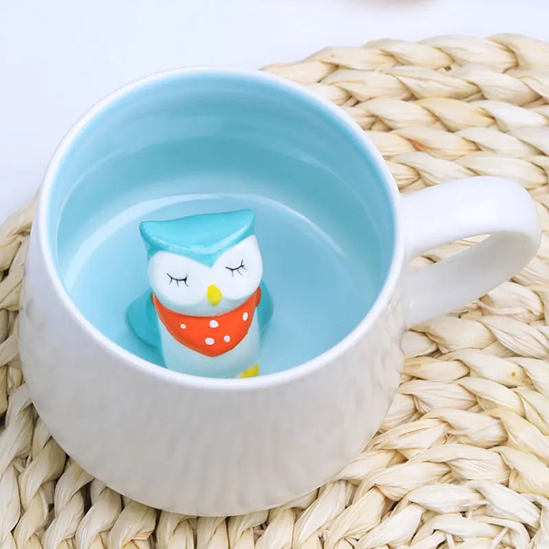 Creative Cute 3D Animals Shape Ceramic Mug Milk Coffee Cup With Handle For Gift Home Kitchen Drinkware Muti-Shape Mugs