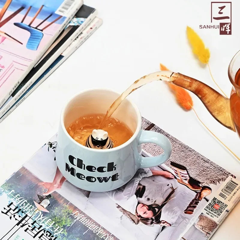 Creative Cute 3D Animals Shape Ceramic Mug Milk Coffee Cup with Handle for Gift Home Kitchen Drinkware Multishape Mugs