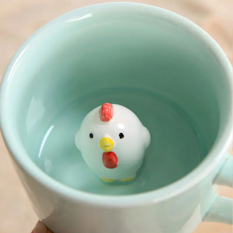 Creative Cute 3D Animals Shape Ceramic Mug Milk Coffee Cup With Handle For Gift Home Kitchen Drinkware Muti-Shape Mugs