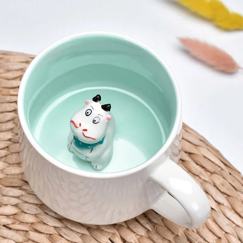 Creative Cute 3D Animals Shape Ceramic Mug Milk Coffee Cup With Handle For Gift Home Kitchen Drinkware Muti-Shape Mugs