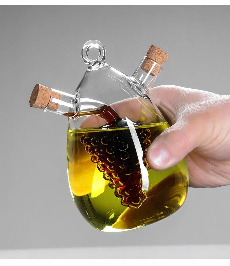 Creative Oil Pot Glass Kitchen Household Oil Vinegar Bottle Seasoning Bottle Two-in-one Thickened Lead-free Double