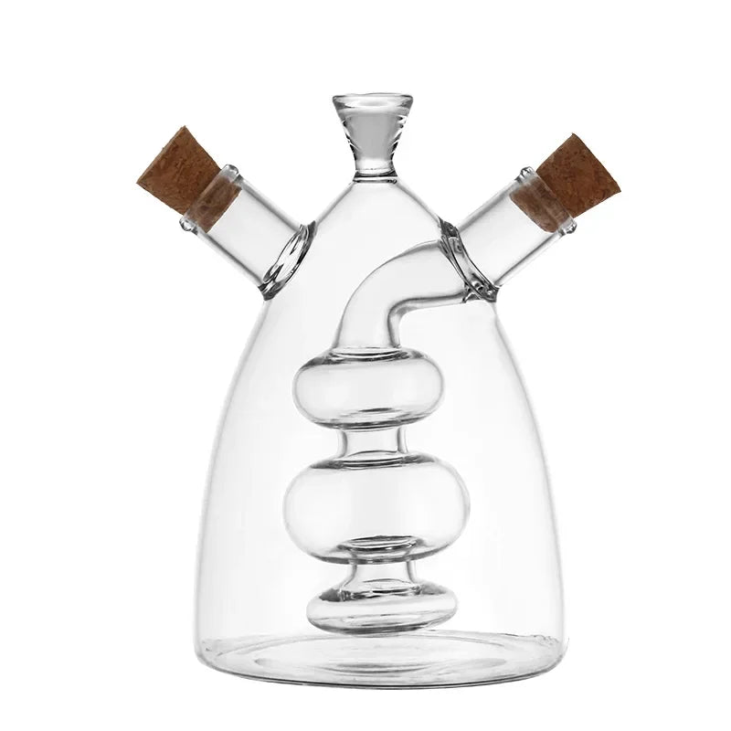 Creative Oil Pot Glass Kitchen Household Oil Vinegar Bottle Seasoning Bottle Two-in-one Thickened Lead-free Double