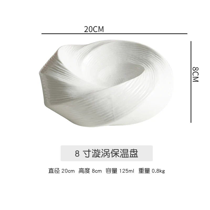 Creative white ceramic platter Fruit salad cold dish artistic conception dish characteristic modeling kitchen tableware