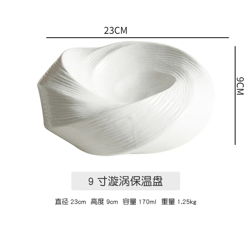 Creative white ceramic platter Fruit salad cold dish artistic conception dish characteristic modeling kitchen tableware