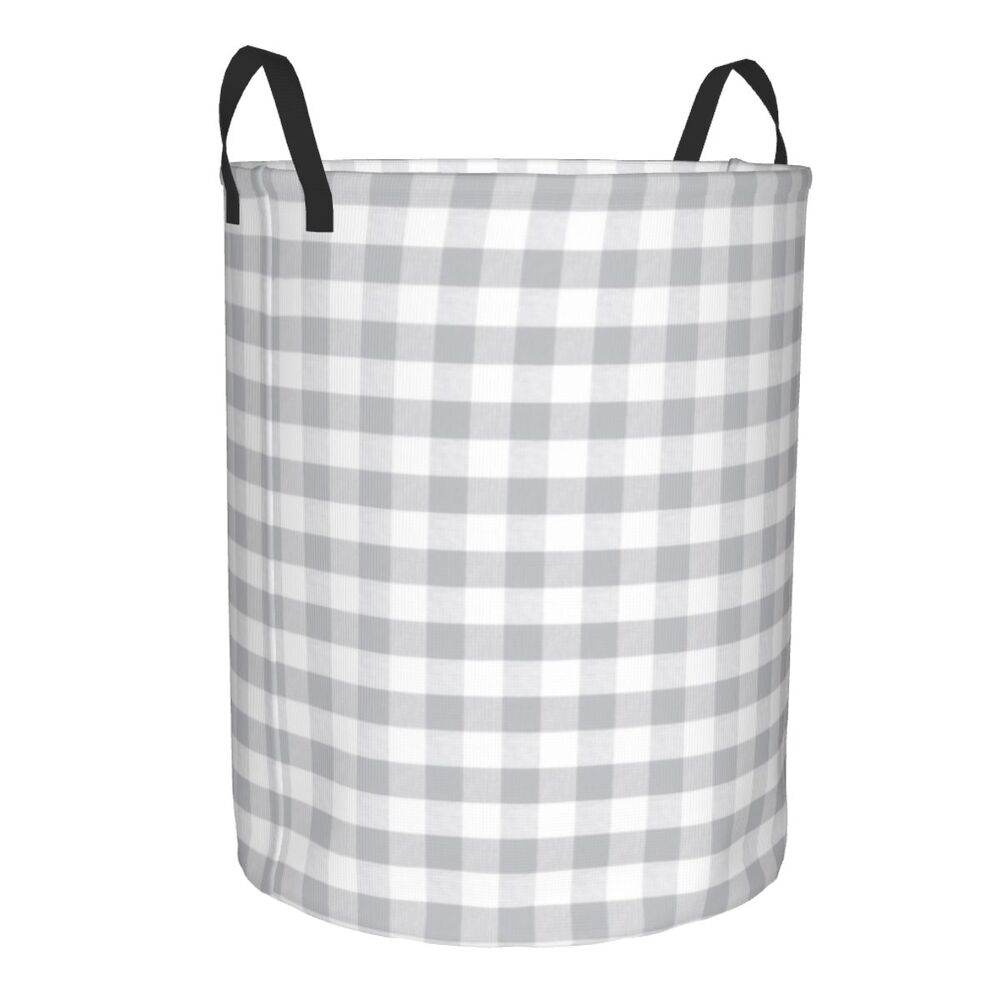 Custom Black And White Checkered Laundry Basket Collapsible Large Clothing Storage Bin Geometric Checkerboard Baby