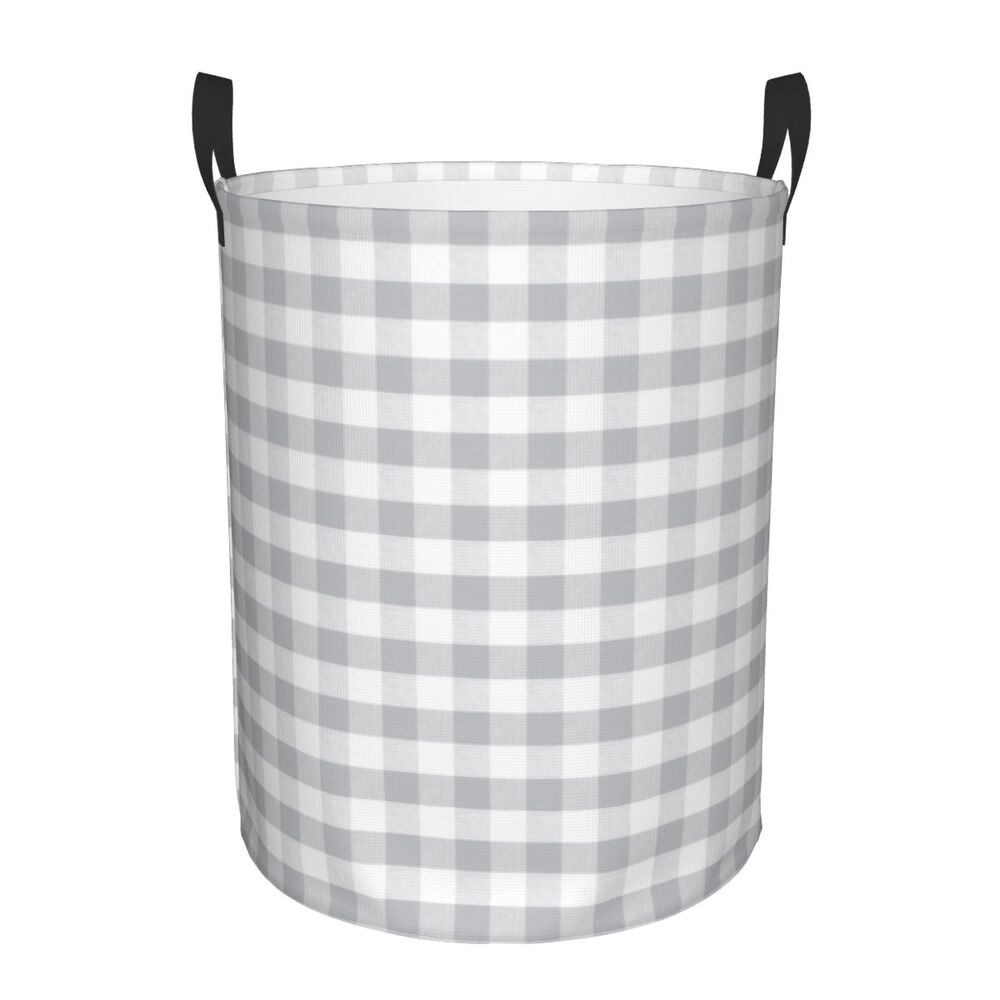 Custom Black And White Checkered Laundry Basket Collapsible Large Clothing Storage Bin Geometric Checkerboard Baby