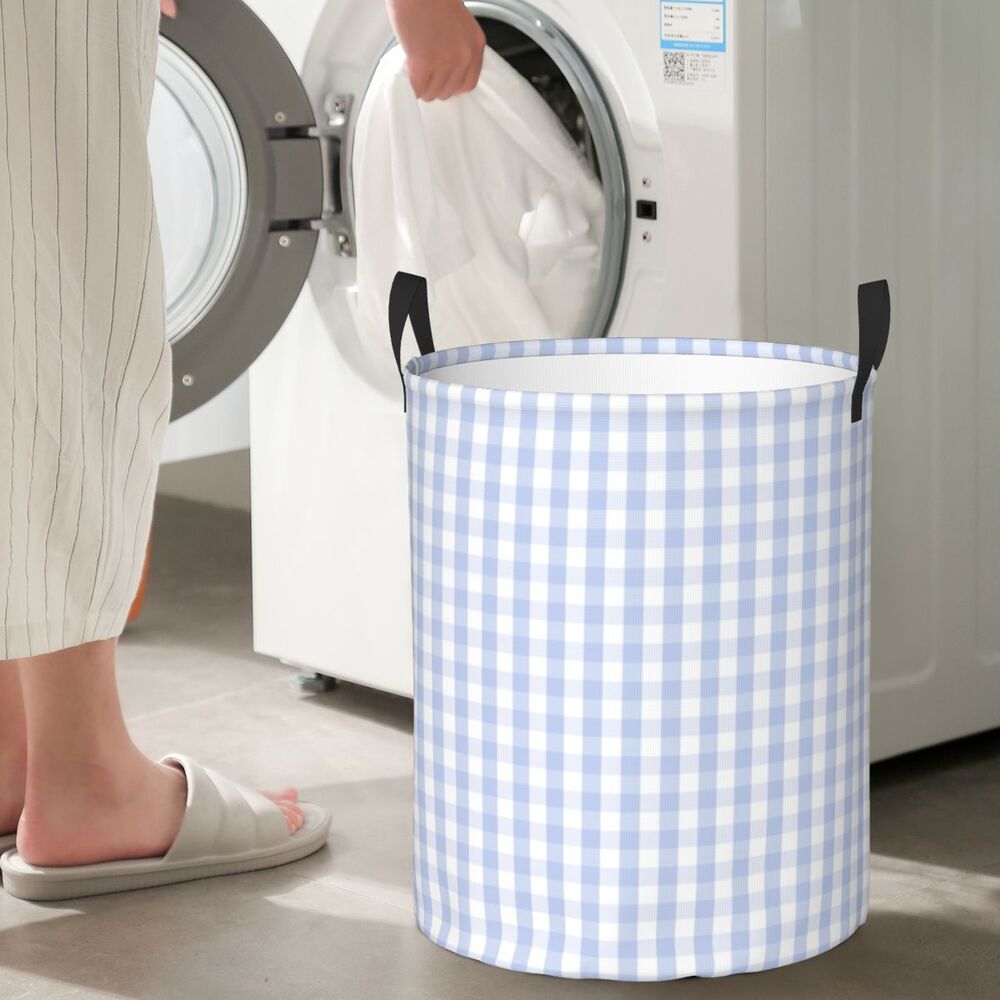 Custom Black And White Checkered Laundry Basket Collapsible Large Clothing Storage Bin Geometric Checkerboard Baby