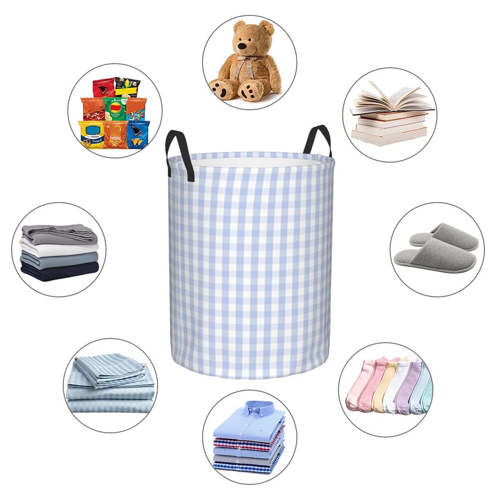 Custom Black And White Checkered Laundry Basket Collapsible Large Clothing Storage Bin Geometric Checkerboard Baby