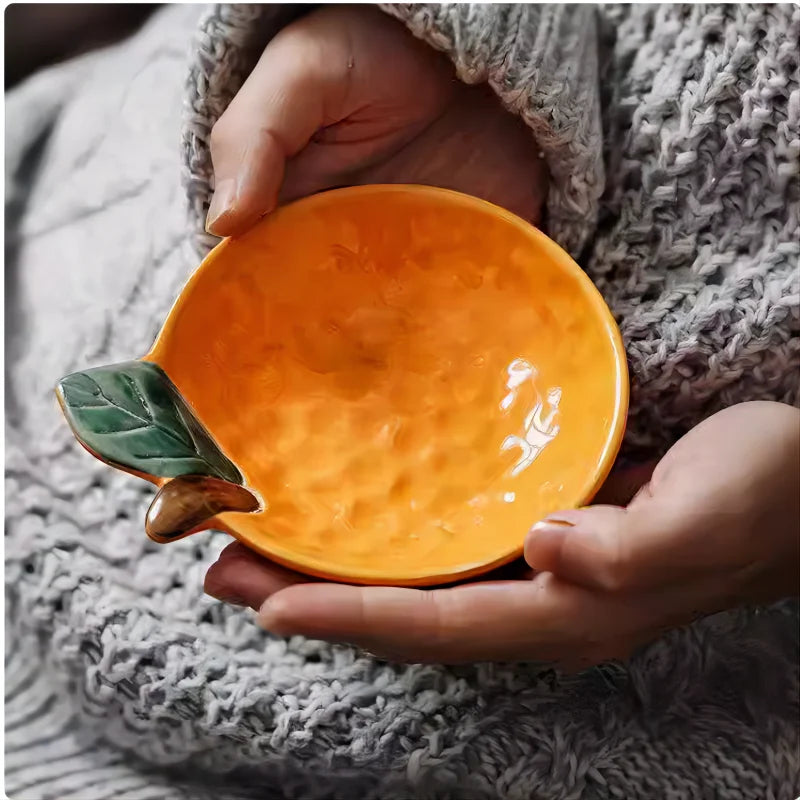 Cute fruit plate household underglaze small condiment dish ceramic soy sauce vinegar hot pot barbecue dipping snack