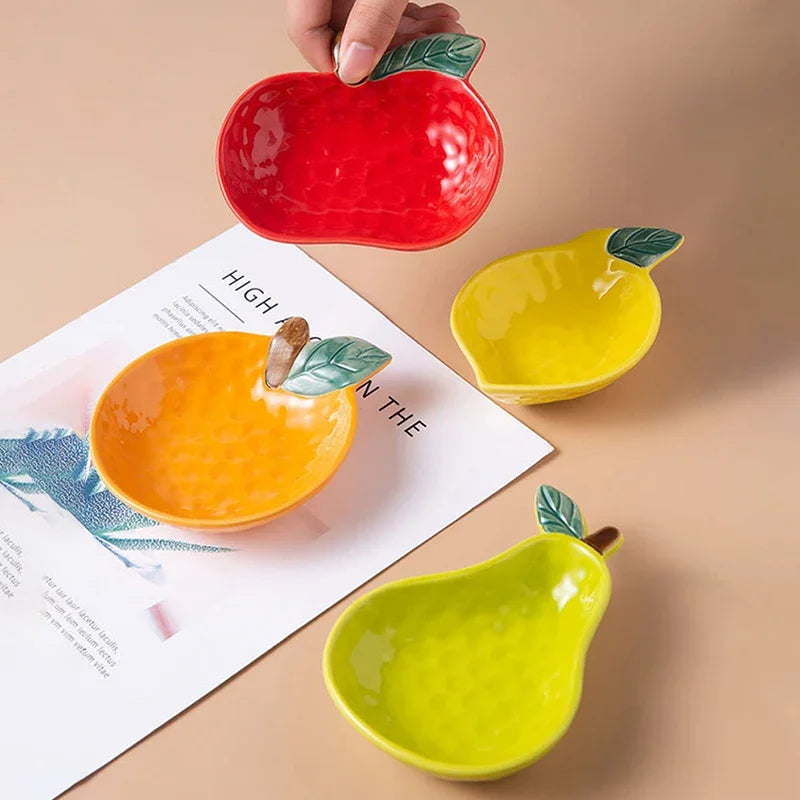 Cute fruit plate household underglaze small condiment dish ceramic soy sauce vinegar hot pot barbecue dipping snack