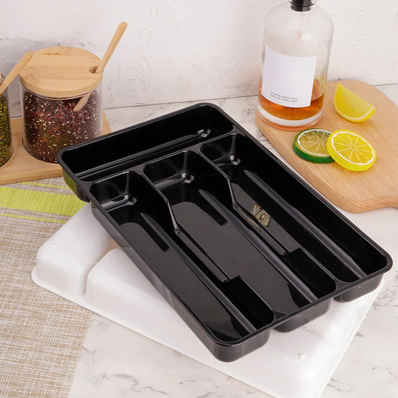 Cutlery Organizer Box Tableware Drawer Organizer Separation Storage Box Eco-Friendly PP Kitchen Spoon Knife Cutlery