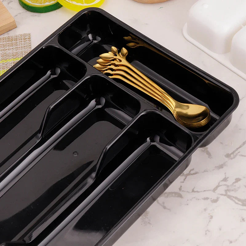 Cutlery Organizer Box Tableware Drawer Organizer Separation Storage Box Eco-Friendly PP Kitchen Spoon Knife Cutlery