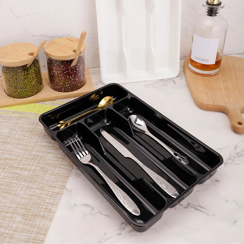 Cutlery Organizer Box Tableware Drawer Organizer Separation Storage Box Eco-Friendly PP Kitchen Spoon Knife Cutlery