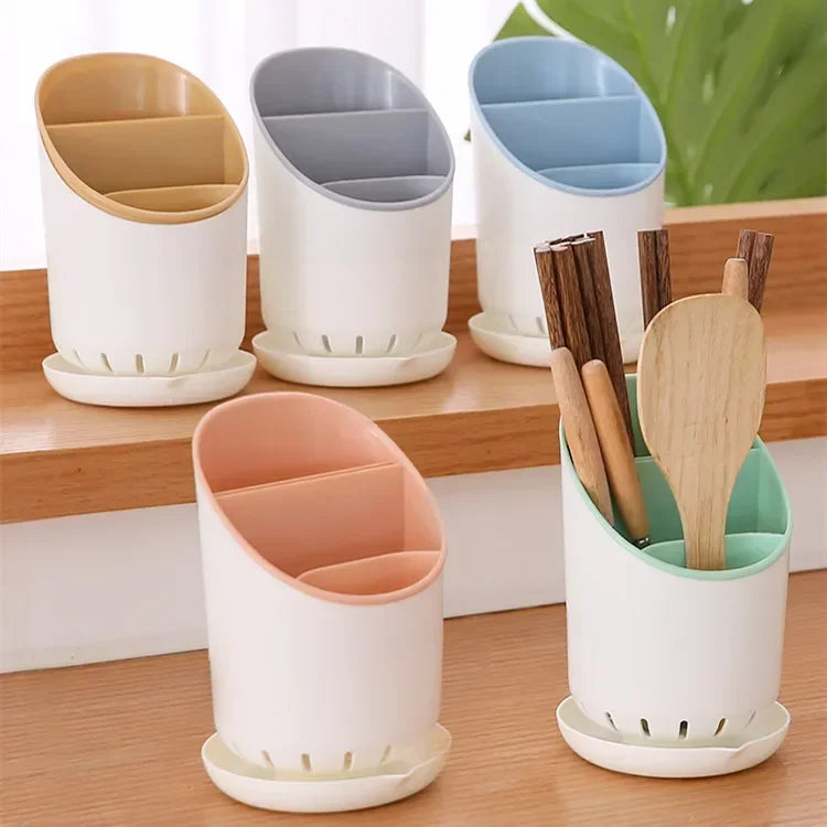 Cutlery Storage Holder Cutlery Drainer Container Drying Rack Non Slip Tableware Knife Spoon Fork Storage Box Kitchen