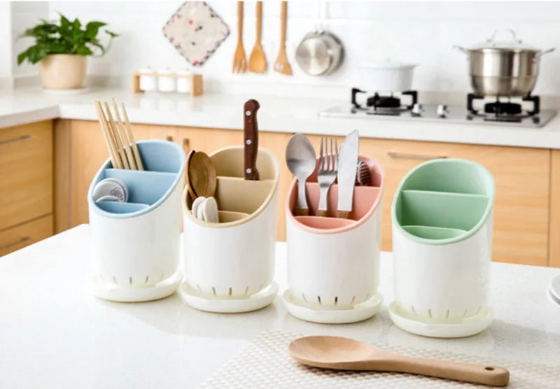 Cutlery Storage Holder Cutlery Drainer Container Drying Rack Non Slip Tableware Knife Spoon Fork Storage Box Kitchen