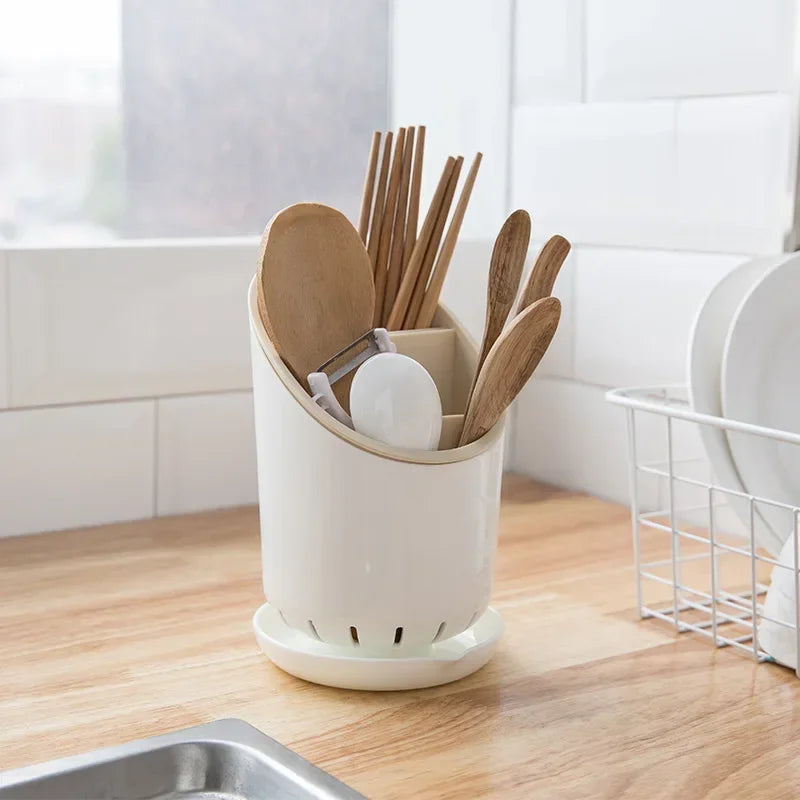 Cutlery Storage Holder Cutlery Drainer Container Drying Rack Non Slip Tableware Knife Spoon Fork Storage Box Kitchen