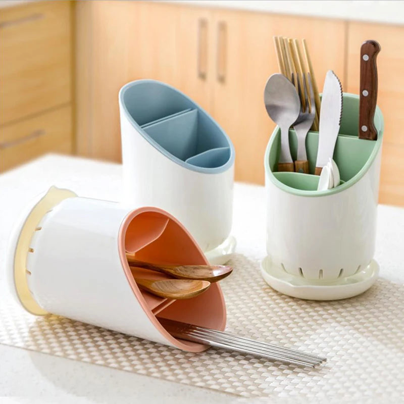 Cutlery Storage Holder Cutlery Drainer Container Drying Rack Non Slip Tableware Knife Spoon Fork Storage Box Kitchen