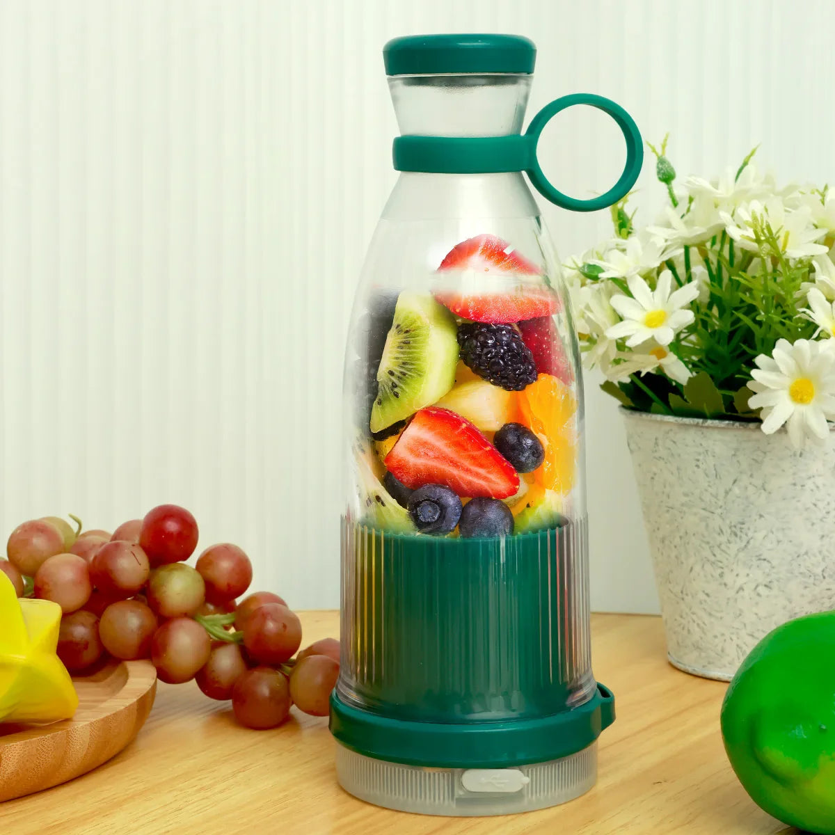 Electric Juice Blender Portable Fruit Juicer USB Rechargeable Smoothie Mini Bottle Travel Multifunctionl Kitchen Home