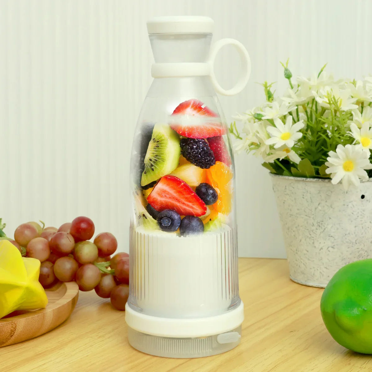 Electric Juice Blender Portable Fruit Juicer USB Rechargeable Smoothie Mini Bottle Travel Multifunctionl Kitchen Home