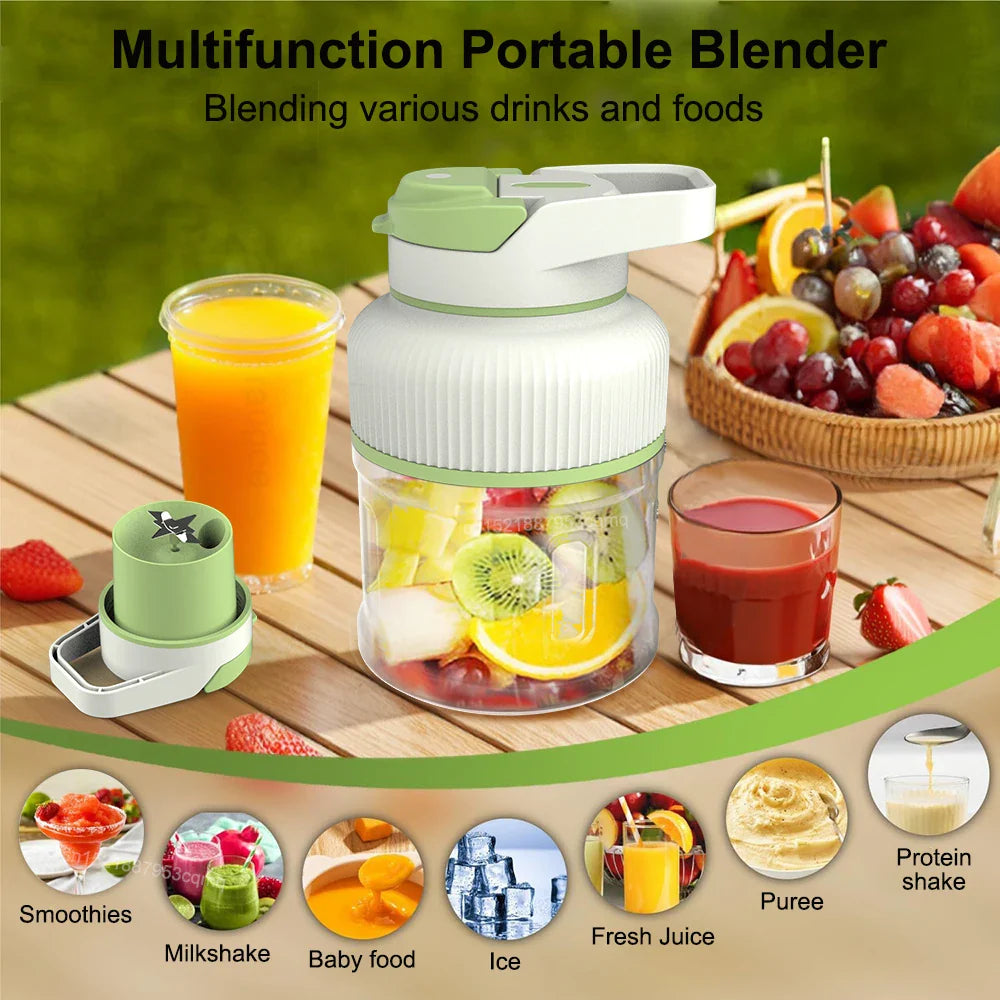 Electric Juicer Portable Freshly Squeezed Fruit Juice Smoothie Milkshake Juicer Cup USB Rechargeable for Kitchen