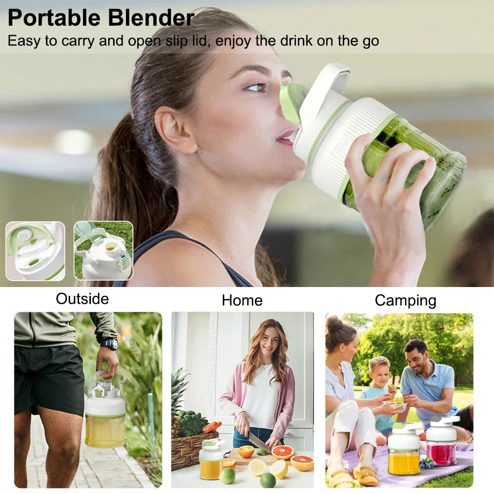 Electric Juicer Portable Freshly Squeezed Fruit Juice Smoothie Milkshake Juicer Cup USB Rechargeable for Kitchen