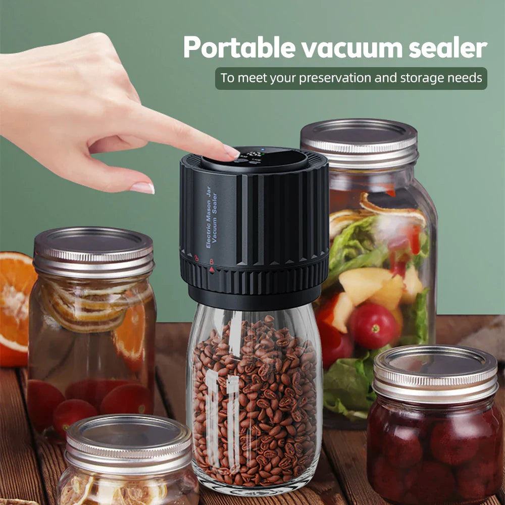 Electric Mason Jar Vacuum Sealer Jar Vacuum Sealer For Canning Jars + Two Types Mason Lids For Food Storage Fermentation