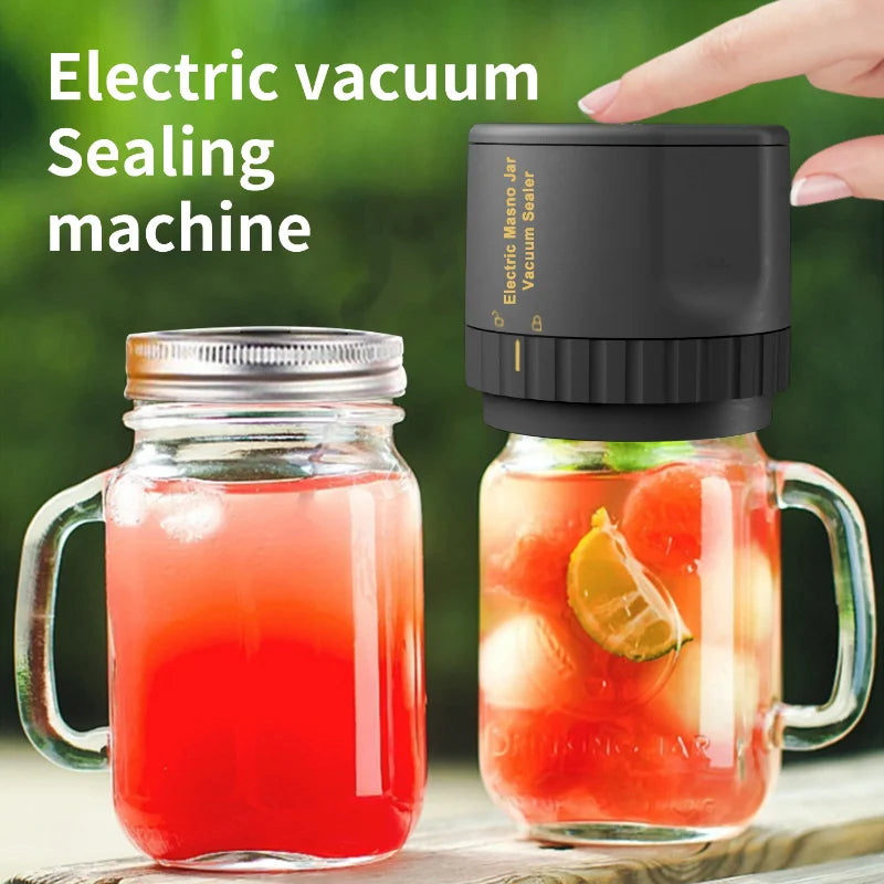 Electric Mason Jar Vacuum Sealer Kit Cordless Automatic Jar Sealer Set for Food Storage Fermentation Kitchen Tools