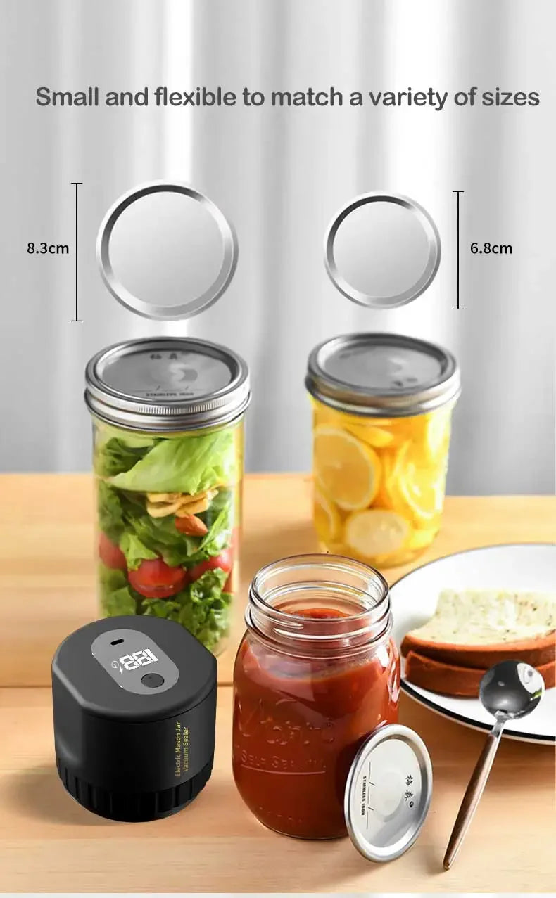 Electric Mason Jar Vacuum Sealer Kit Cordless for Mason Jars Wide Mouth Fermentation with Mason