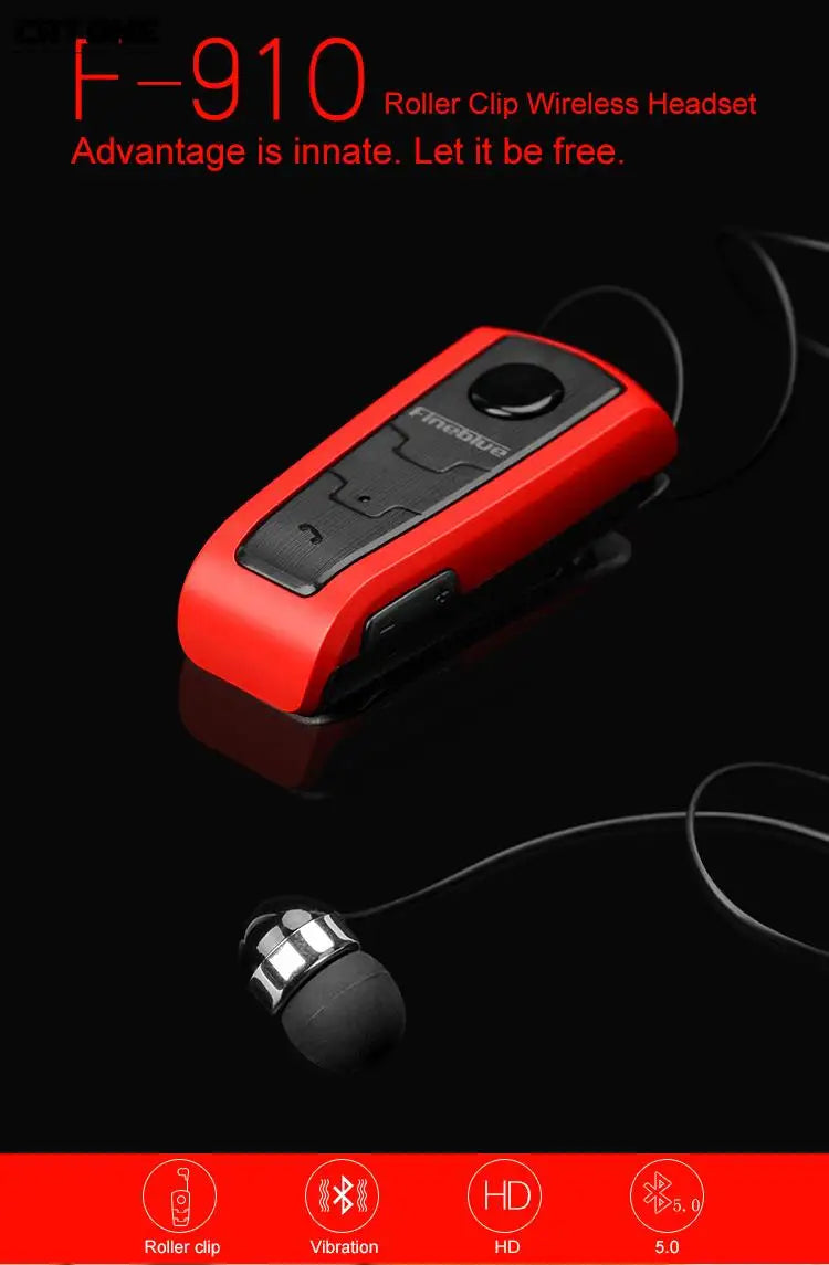 Fineblue F910 Bluetooth Mini portable Wireless Bluetooth Earphone Headset In-Ear Vibrating Alert Wear Clip Hands Free