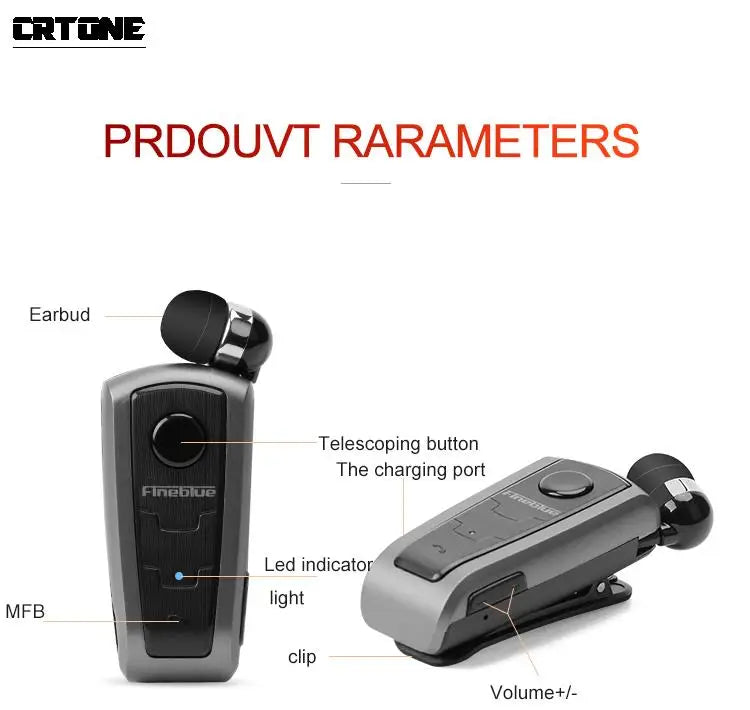 Fineblue F910 Bluetooth Mini portable Wireless Bluetooth Earphone Headset In-Ear Vibrating Alert Wear Clip Hands Free