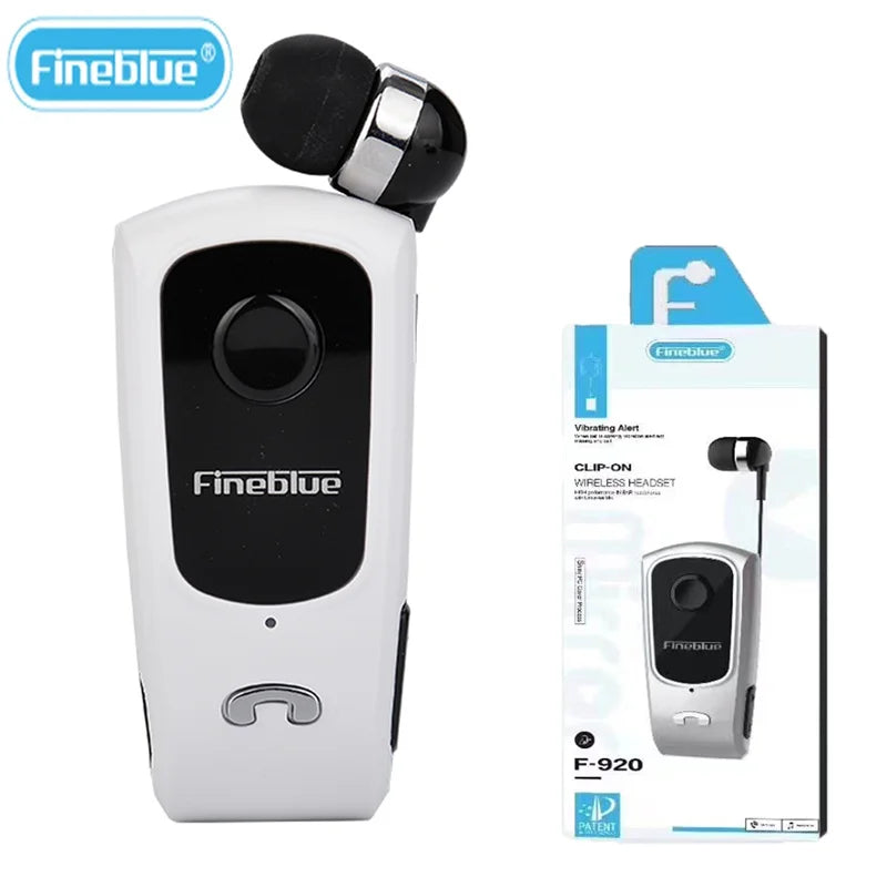 Fineblue F920 Wireless Retractable Portable Bluetooth Headset Headphone Remind Vibration Wear Clip Sports Collar Clip