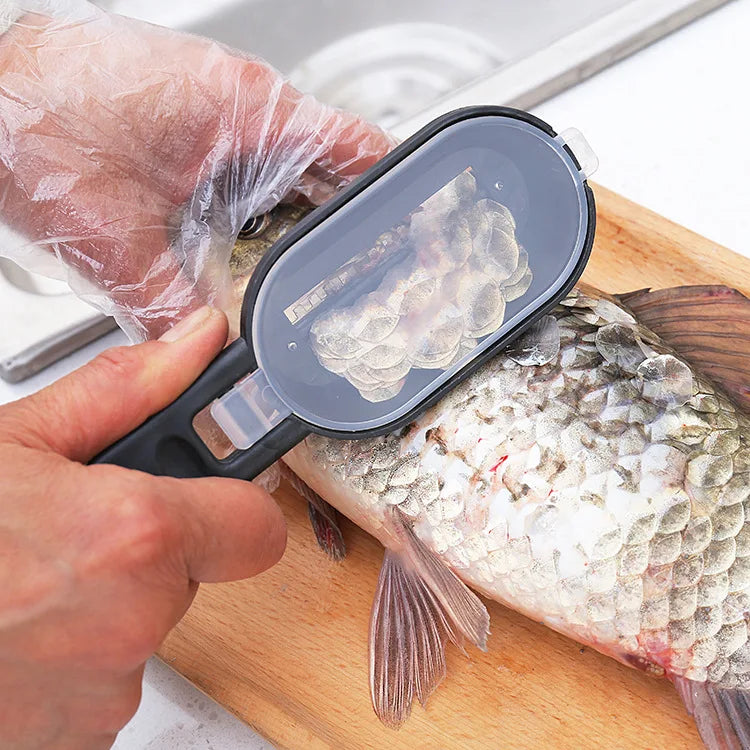 Fish Scale Scraper Fishing Scale Brush Graters Fast Remove Fish Peeler Scalers Cleaning Brush Seafood Tool Kitchen