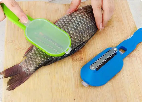 Fish Scale Scraper Fishing Scale Brush Graters Fast Remove Fish Peeler Scalers Cleaning Brush Seafood Tool Kitchen